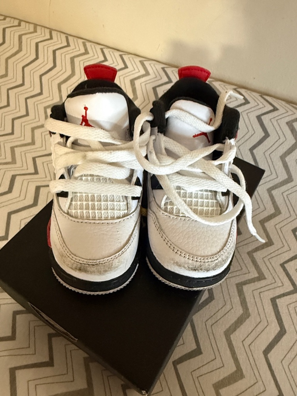 Jordan Kids White Black Red High-Top Basketball Sneakers